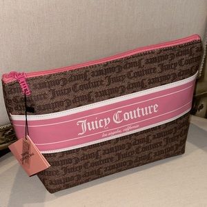 ✨NWT✨ Juicy Couture Los Angeles Logo Signature AOP Faux Leather Cosmetic Case
